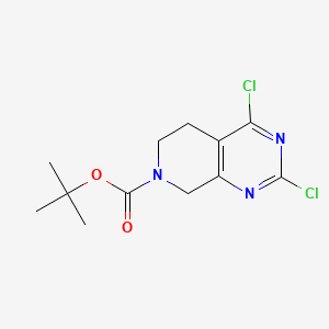 tert-Butyl 2,4-dichloro-5,6-dihydropyrido[3,4-d]pyrimidine-7(8H)-carboxylate chemical structure (CAS 916420-27-4)