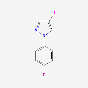 1-(4-Fluorophenyl)-4-iodo-1H-pyrazole chemical structure (CAS 916451-05-3)