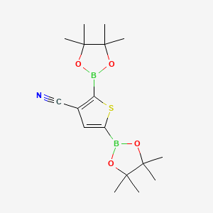 2,5-Bis(4,4,5,5-tetramethyl-1,3,2-dioxaborolan-2-yl)thiophene-3-carbonitrile chemical structure (CAS 916454-58-5)