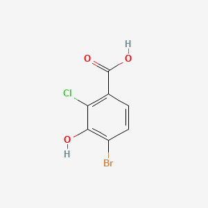 4-Bromo-2-chloro-3-hydroxybenzoic acid chemical structure (CAS 91658-95-6)