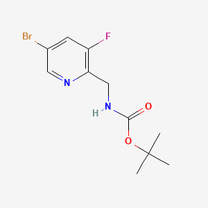 tert-Butyl ((5-bromo-3-fluoropyridin-2-yl)methyl)carbamate chemical structure (CAS 916736-71-5)