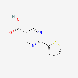2-(Thiophen-2-yl)pyrimidine-5-carboxylic acid chemical structure (CAS 916766-97-7)