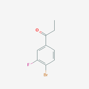 1-(4-Bromo-3-fluorophenyl)propan-1-one chemical structure (CAS 916792-04-6)
