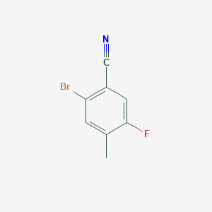 2-Bromo-5-fluoro-4-methylbenzonitrile chemical structure (CAS 916792-11-5)