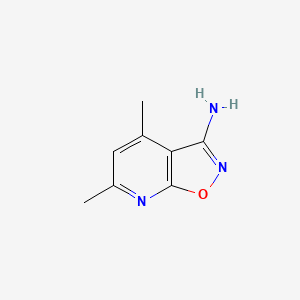 4,6-Dimethylisoxazolo[5,4-b]pyridin-3-amine chemical structure (CAS 916792-12-6)