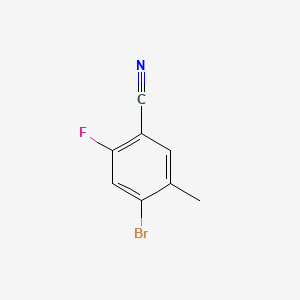 4-Bromo-2-fluoro-5-methylbenzonitrile chemical structure (CAS 916792-13-7)