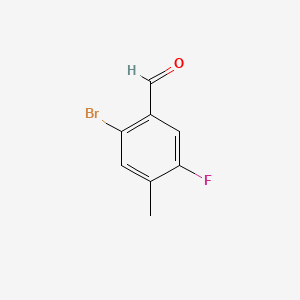 2-Bromo-5-fluoro-4-methylbenzaldehyde chemical structure (CAS 916792-21-7)