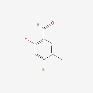 4-Bromo-2-fluoro-5-methylbenzaldehyde chemical structure (CAS 916792-23-9)