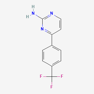 4-(4-(Trifluoromethyl)phenyl)pyrimidin-2-amine chemical structure (CAS 916792-24-0)