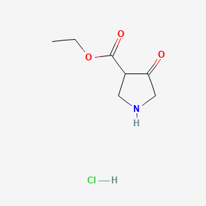 Ethyl 4-oxopyrrolidine-3-carboxylate hydrochloride chemical structure (CAS 916814-29-4)