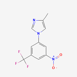 4-Methyl-1-(3-nitro-5-(trifluoromethyl)phenyl)-1H-imidazole chemical structure (CAS 916975-92-3)