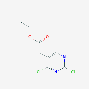Ethyl 2-(2,4-dichloropyrimidin-5-yl)acetate chemical structure (CAS 917024-99-8)