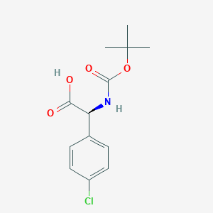 (S)-2-((tert-Butoxycarbonyl)amino)-2-(4-chlorophenyl)acetic acid chemical structure (CAS 917027-02-2)