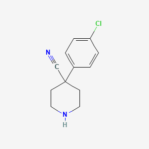 4-(4-Chlorophenyl)piperidine-4-carbonitrile chemical structure (CAS 91721-16-3)
