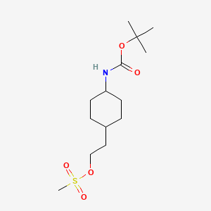 2-(trans-4-((tert-Butoxycarbonyl)amino)cyclohexyl)ethyl methanesulfonate chemical structure (CAS 917342-28-0)