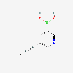 (5-(Prop-1-yn-1-yl)pyridin-3-yl)boronic acid chemical structure (CAS 917471-30-8)