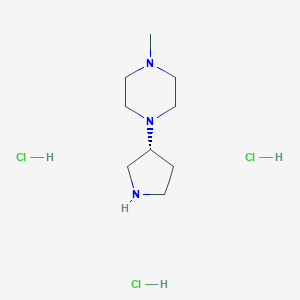 (R)-1-Methyl-4-(pyrrolidin-3-yl)piperazine trihydrochloride chemical structure (CAS 917505-14-7)