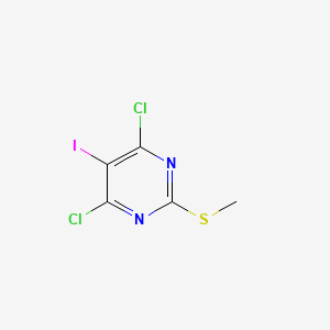 4,6-Dichloro-5-iodo-2-(methylthio)pyrimidine chemical structure (CAS 917895-51-3)