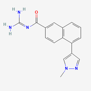 N-Carbamimidoyl-5-(1-methyl-1H-pyrazol-4-yl)-2-naphthamide chemical structure (CAS 917909-71-8)
