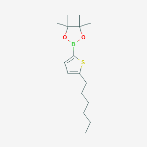 2-(5-Hexylthiophen-2-yl)-4,4,5,5-tetramethyl-1,3,2-dioxaborolane chemical structure (CAS 917985-54-7)