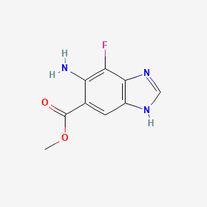 Methyl 6-amino-7-fluoro-1H-benzo[d]imidazole-5-carboxylate chemical structure (CAS 918321-29-6)