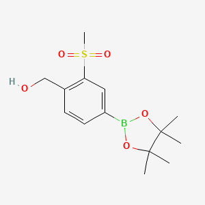 (2-(Methylsulfonyl)-4-(4,4,5,5-tetramethyl-1,3,2-dioxaborolan-2-yl)phenyl)methanol chemical structure (CAS 918328-16-2)
