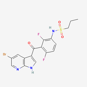 N-(3-(5-Bromo-1H-pyrrolo[2,3-b]pyridine-3-carbonyl)-2,4-difluorophenyl)propane-1-sulfonamide chemical structure (CAS 918504-27-5)