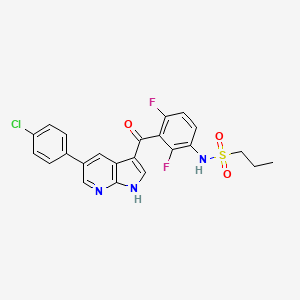 N-(3-(5-(4-Chlorophenyl)-1H-pyrrolo[2,3-b]pyridine-3-carbonyl)-2,4-difluorophenyl)propane-1-sulfonamide chemical structure (CAS 918504-65-1)