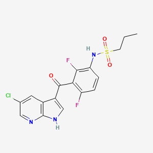 N-(3-(5-Chloro-1H-pyrrolo[2,3-b]pyridine-3-carbonyl)-2,4-difluorophenyl)propane-1-sulfonamide chemical structure (CAS 918505-84-7)