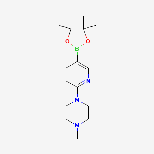 1-Methyl-4-(5-(4,4,5,5-tetramethyl-1,3,2-dioxaborolan-2-yl)pyridin-2-yl)piperazine chemical structure (CAS 918524-63-7)