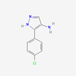 3-(4-Chlorophenyl)-1H-pyrazol-4-amine chemical structure (CAS 91857-91-9)