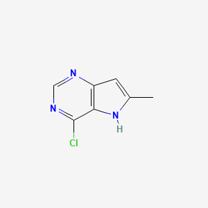 4-Chloro-6-methyl-5H-pyrrolo[3,2-d]pyrimidine chemical structure (CAS 91862-35-0)