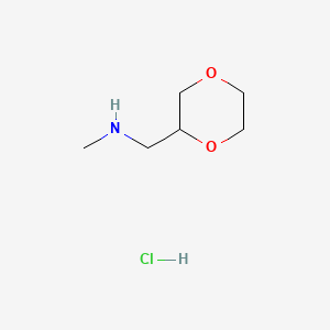 [1,4]Dioxan-2-ylmethyl-methyl-amine hydrochloride chemical structure (CAS 918621-33-7)