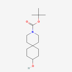 tert-Butyl 9-hydroxy-3-azaspiro[5.5]undecane-3-carboxylate chemical structure (CAS 918644-73-2)