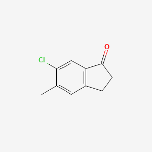 6-Chloro-5-methyl-2,3-dihydro-1H-inden-1-one chemical structure (CAS 919078-00-5)