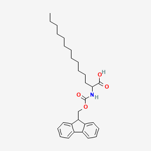 2-((((9H-Fluoren-9-yl)methoxy)carbonyl)amino)tetradecanoic acid chemical structure (CAS 919122-99-9)