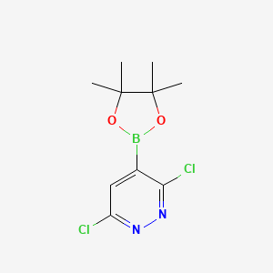 3,6-Dichloro-4-(4,4,5,5-tetramethyl-1,3,2-dioxaborolan-2-yl)pyridazine chemical structure (CAS 919197-88-9)