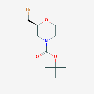 (S)-tert-Butyl 2-(bromomethyl)morpholine-4-carboxylate chemical structure (CAS 919286-71-8)