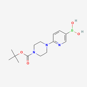 (6-(4-(tert-Butoxycarbonyl)piperazin-1-yl)pyridin-3-yl)boronic acid chemical structure (CAS 919347-67-4)