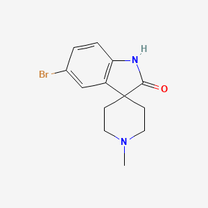 5-Bromo-1'-methylspiro[indoline-3,4'-piperidin]-2-one chemical structure (CAS 920023-48-9)