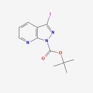 tert-Butyl 3-iodo-1H-pyrazolo[3,4-b]pyridine-1-carboxylate chemical structure (CAS 920036-34-6)