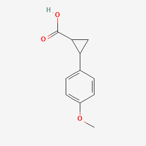 2-(4-Methoxyphenyl)cyclopropanecarboxylic acid chemical structure (CAS 92016-94-9)