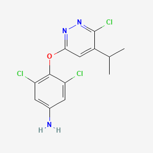 3,5-Dichloro-4-((6-chloro-5-isopropylpyridazin-3-yl)oxy)aniline chemical structure (CAS 920509-27-9)