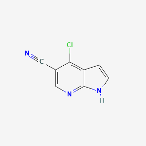 4-Chloro-1H-pyrrolo[2,3-b]pyridine-5-carbonitrile chemical structure (CAS 920966-02-5)
