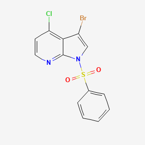 3-Bromo-4-chloro-1-(phenylsulfonyl)-1H-pyrrolo[2,3-b]pyridine chemical structure (CAS 920966-51-4)