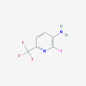 2-Iodo-6-(trifluoromethyl)pyridin-3-amine chemical structure (CAS 920979-04-0)