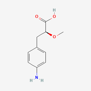 (S)-3-(4-Aminophenyl)-2-methoxypropanoic acid chemical structure (CAS 921195-93-9)