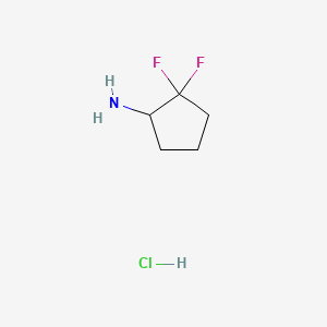 2,2-Difluorocyclopentan-1-amine hydrochloride chemical structure (CAS 921599-70-4)