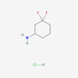 3,3-Difluorocyclohexanamine hydrochloride chemical structure (CAS 921602-77-9)
