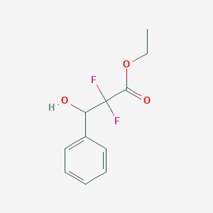 Ethyl 2,2-difluoro-3-hydroxy-3-phenylpropanoate chemical structure (CAS 92207-60-8)
